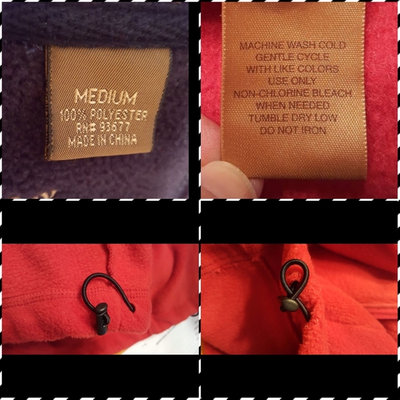 ST. John's Bay M Fleece red vest navy colar VGUC! - Picture 3 of 8